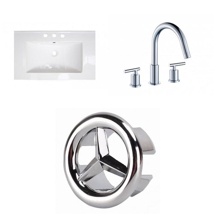 32-in. W 3h8-in. Ceramic Top Set In White Color -cupc Faucet Incl.