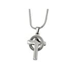 Mens Stainless Steel Cross In Circle Pendant