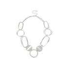 Bold Elements&trade; Silver-tone Disk And Link Necklace