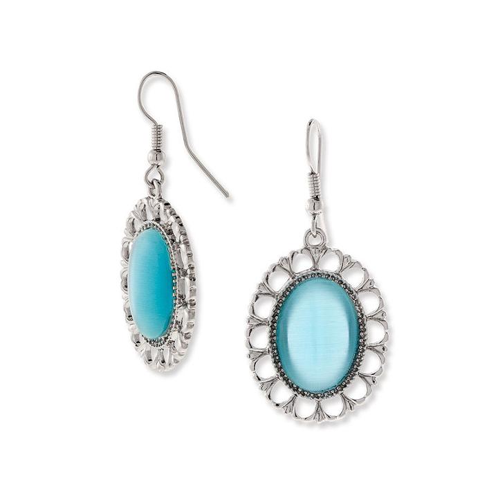 1928 Vintage Inspirations Blue Brass Drop Earrings