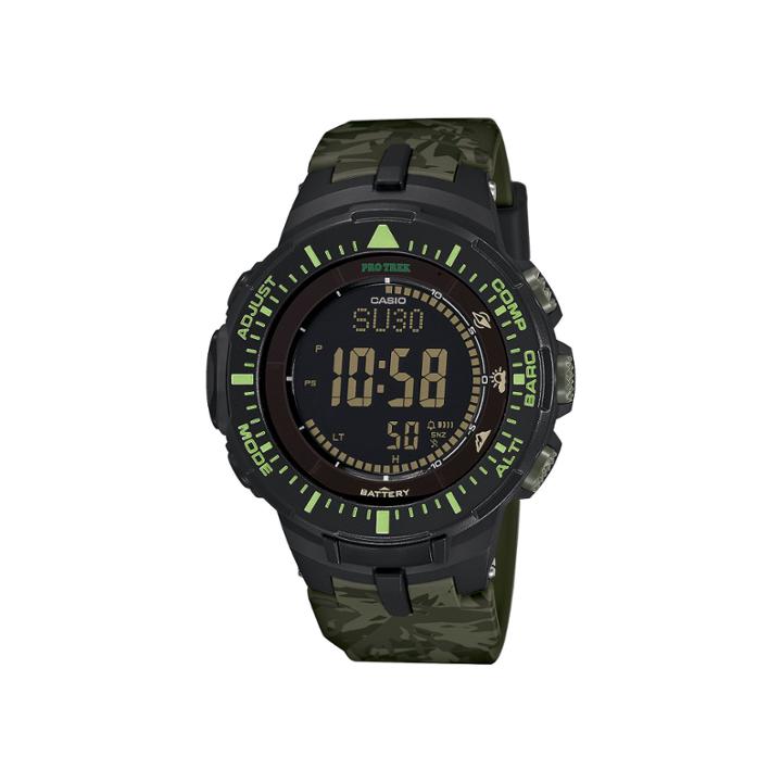 Casio Pro Trek Tough Solar Triple Sensor Mens Green Camo Sport Watch Prg300cm-3