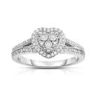 Trumiracle Womens 1/4 Ct. T.w. Genuine White Diamond Sterling Silver Cocktail Ring