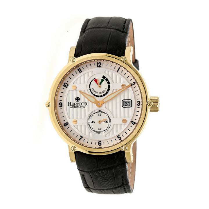 Heritor Leopold Mens Black Strap Watch-herhr4705