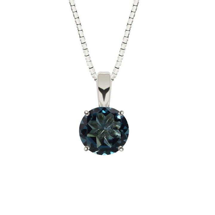 London Blue Topaz Sterling Silver Pendant Necklace