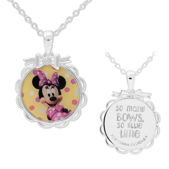 Disney Silver Plated Brass Minnie Mouse Pendant Necklace