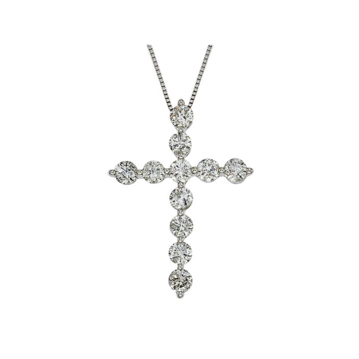 Womens 1 1/2 Ct. T.w. White Diamond 14k Gold Pendant Necklace