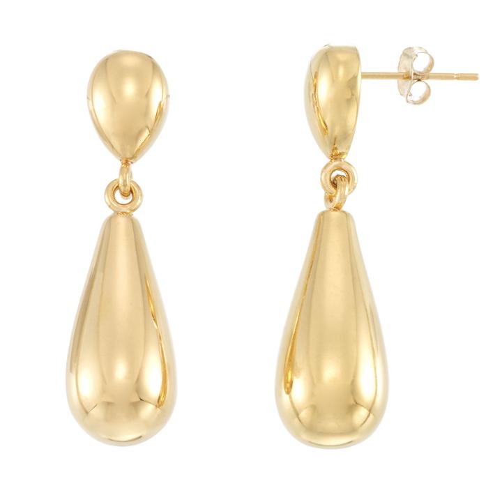 Gold Opulence 14k Gold Over Diamond Resin Drop Earrings