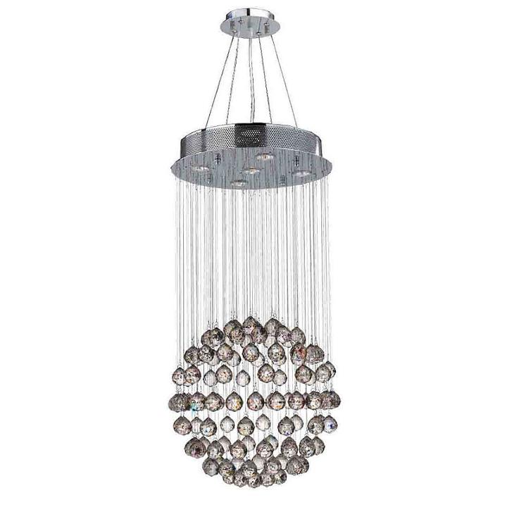 Saturn Collection 5 Light Chrome Finish And Clear Crystal Galaxy Chandelier