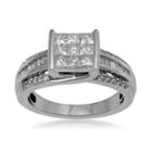 1 Ct. T.w. Diamond 10k White Gold Multi-top Bridal Ring