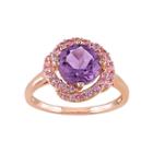 Genuine Amethyst And Pink Sapphire Ring