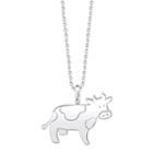 Footnotes Cow Womens Sterling Silver Pendant Necklace