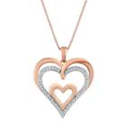 1/10 Ct. T.w. Diamond Openwork Triple-heart Pendant Necklace