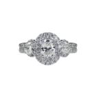 Modern Bride Signature 1 Ct. T.w. Diamond 14k White Gold Oval 3-stone Bridal Ring