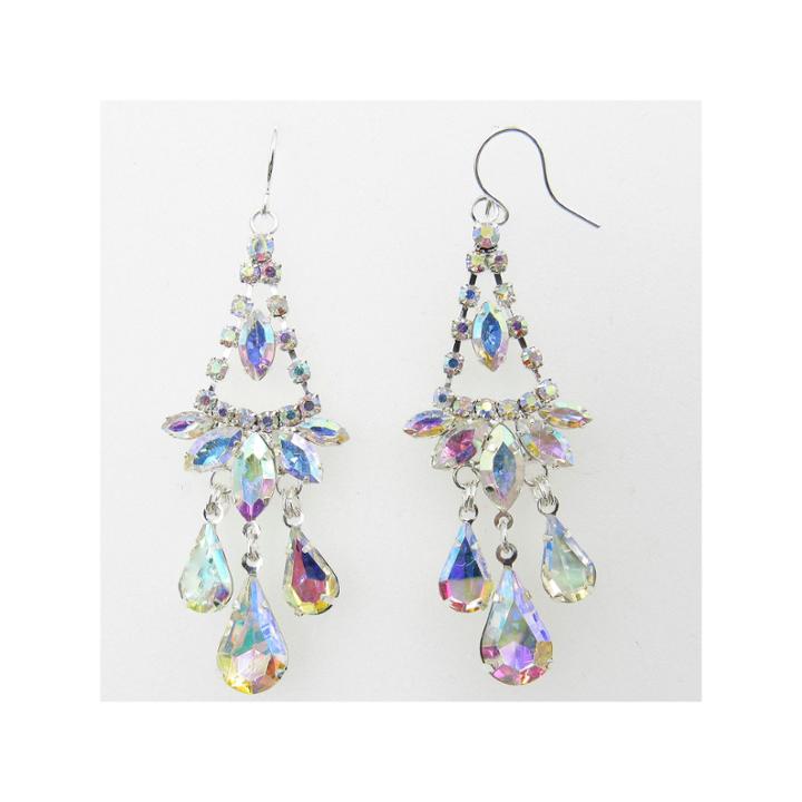 Vieste Rosa White Brass Chandelier Earrings