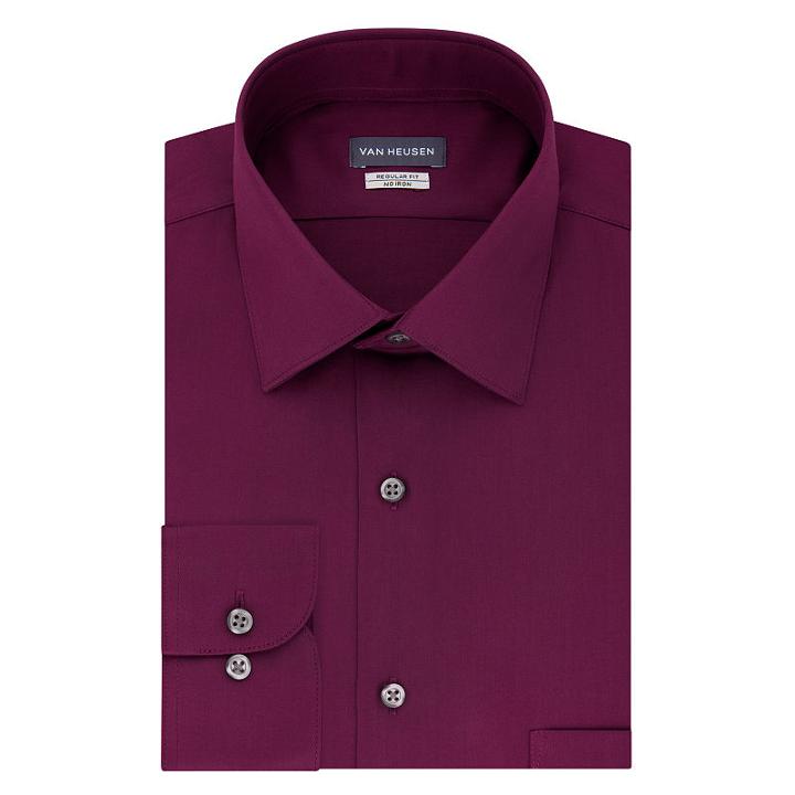 Van Heusen Long Sleeve Sateen Dress Shirt - Big