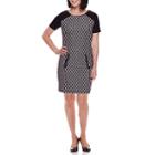 Sag Harbor Short-sleeve Modern Geo Jacquard-knit Dress