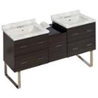 61.5-in. W Floor Mount Dawn Grey Vanity Set For 3h4-in. Drilling Bianca Carara Top Biscuit Um Sink
