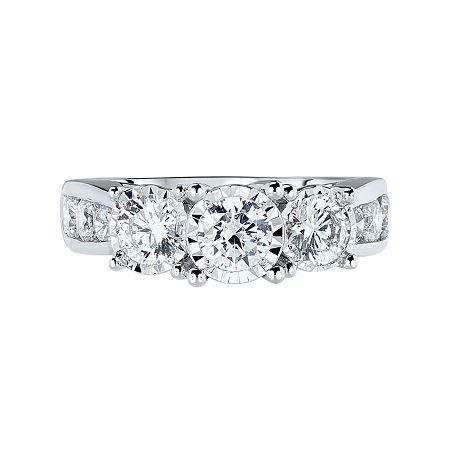 Trumiracle 2 Ct. T.w. Round Diamond 3-stone Engagement Ring
