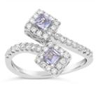 Womens 1/2 Ct. T.w. Genuine Blue Tanzanite 10k Gold Bypass Ring