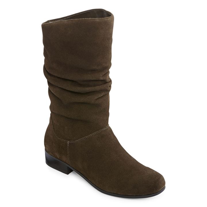 St. John's Bay Jamie Womens Suede Slouch Boots