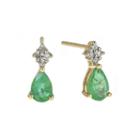 Limited Quantities Genuine Emerald And Diamond-accent Drop Earrings