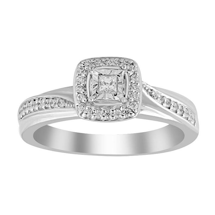 Womens 1/5 Ct. T.w. Diamond White Promise Ring