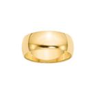 Personalized 14k Yellow Gold Half Round Lightweight Wedding Band