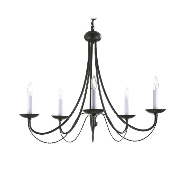 5-light Contemporary Wrought Iron Chandelier