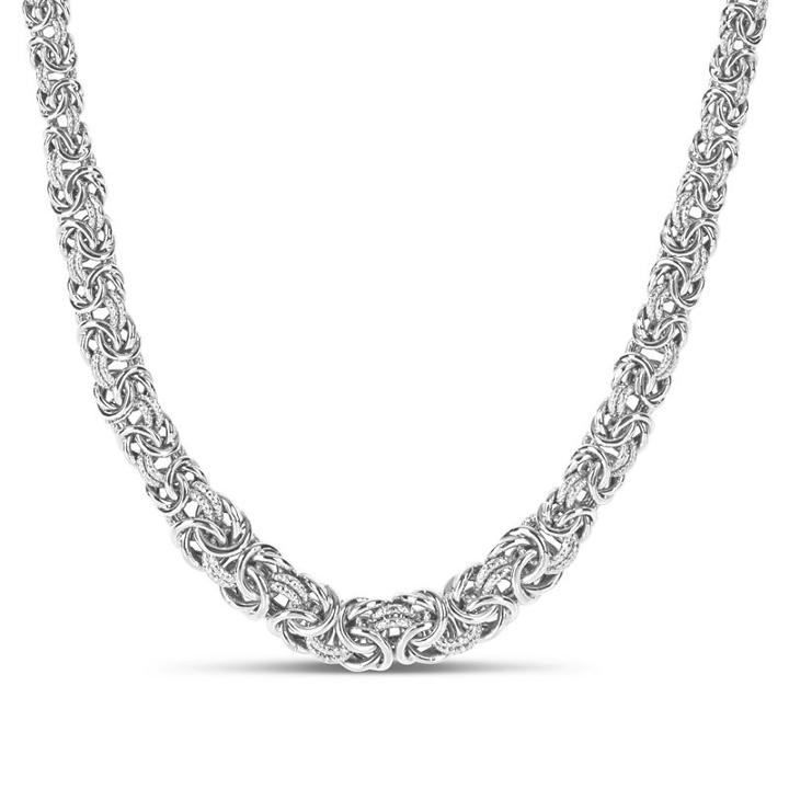 Made In Italy Hollow Byzantine 18 Inch Chain Necklace