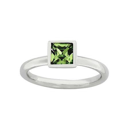 Personally Stackable Sterling Silver August Birthstone Crystal Ring