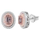 1/4 Ct. T.w. Champagne Morganite 10k White Gold 11mm Stud Earrings