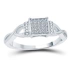Womens 1/5 Ct. T.w. Genuine Princess White Diamond 10k Gold Engagement Ring