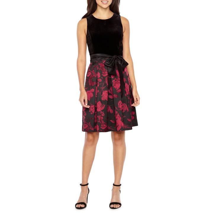 R & K Originals Sleeveless Velvet Top Party Dress