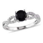 Womens 1 Ct. T.w. Color Enhanced Round Black Diamond 10k Gold Engagement Ring