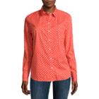 Liz Claiborne Long-sleeve Button-down Cotton Shirt - Tall