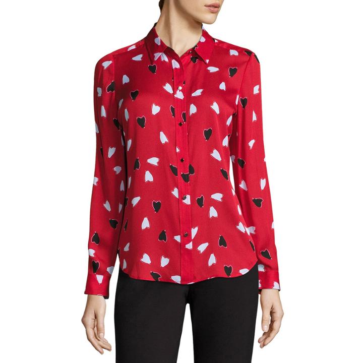 Liz Claiborne Long Sleeve Button-front Blouse