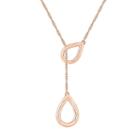 Womens 10k Rose Gold Pear Pendant Necklace