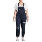 Blue Spice Destructed Overalls-juniors Plus