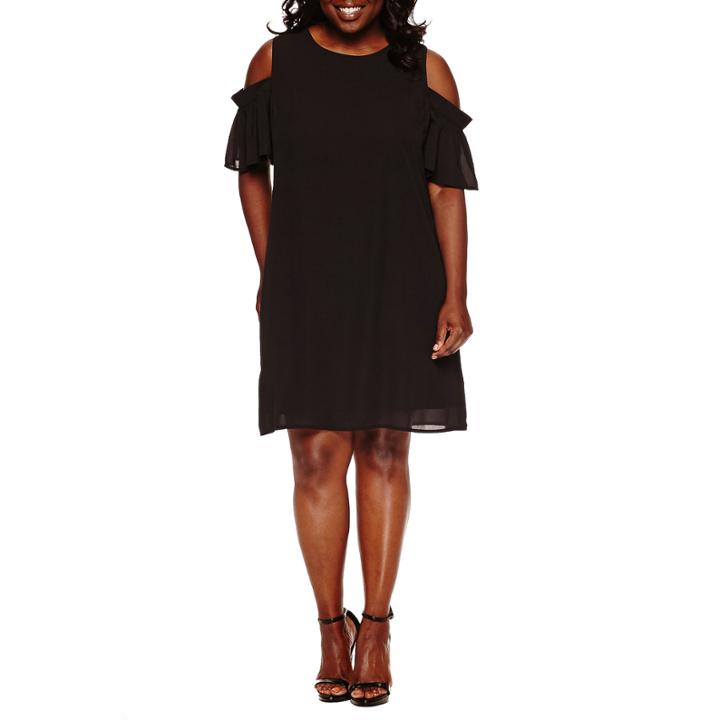 City Streets Short Sleeve Shift Dress-plus