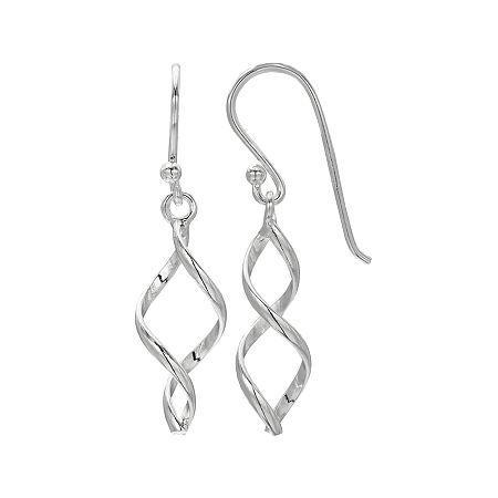 Sterling Silver Linear Twist Earrings