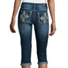 Love Indigo Lace Detail Cross Back Pocket Capris