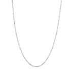 10k White Gold Solid Singapore 18 Inch Chain Necklace