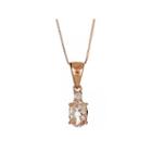 Limited Quantities! Diamond Accent Pink Morganite 14k Gold Pendant Necklace