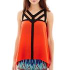 Bisou Bisou Sleeveless Colorblock Cage Top