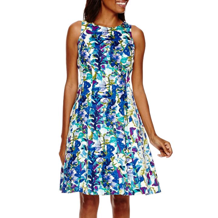 Ronni Nicole Sleeveless Floral Fit-and-flare Dress