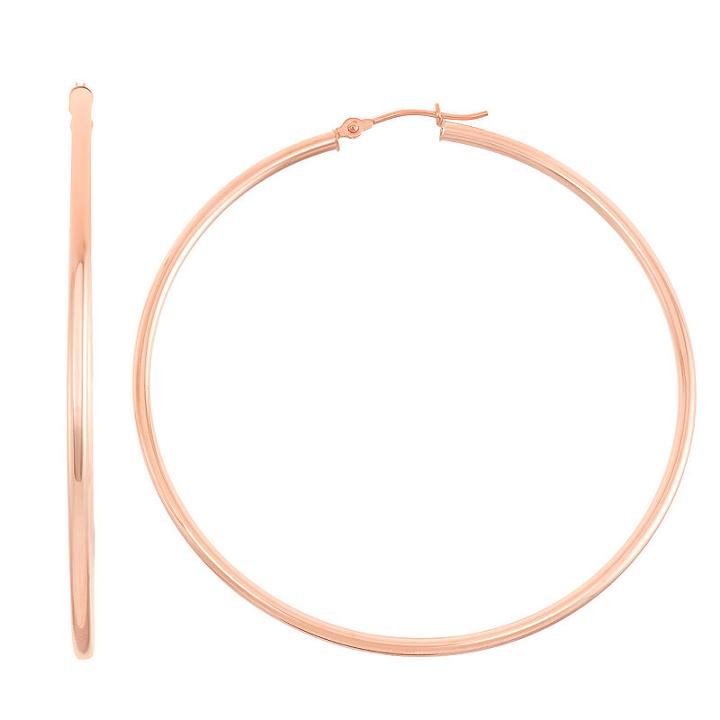 14k Rose Gold 65mm Hoop Earrings