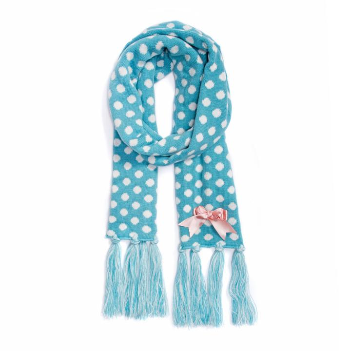Muk Luks Polka Dot Oblong Knit Cold Weather Scarf