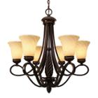 Torbellino 6-light Chandelier In Cordoban Bronze With Remolino Glass