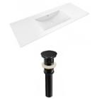 48-in. W 1 Hole Ceramic Top Set In White Color - Overflow Drain Incl.