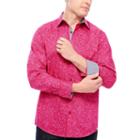 Claiborne Long Sleeve Paisley Button-front Shirt